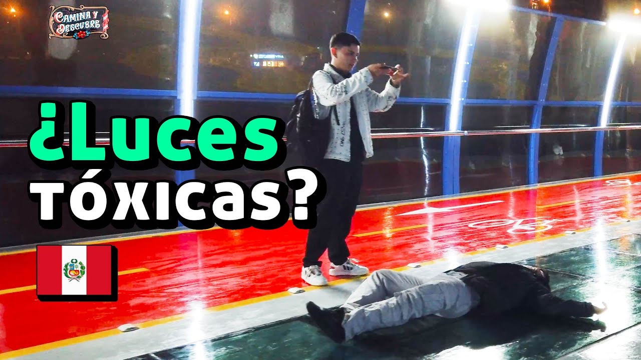 🌉 ¿LUCES TÓXICAS? Caminata nocturna en el Puente de la Paz, MIRAFLORES BARRANCO 4K walking