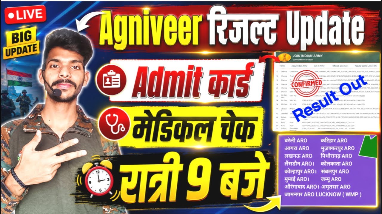 Agniveer भर्ती 2026 Result Update 💯 रिजल्ट कब जारी होगा?  Army CEE Result/ जल्दी देखें 0.9 ARMY
