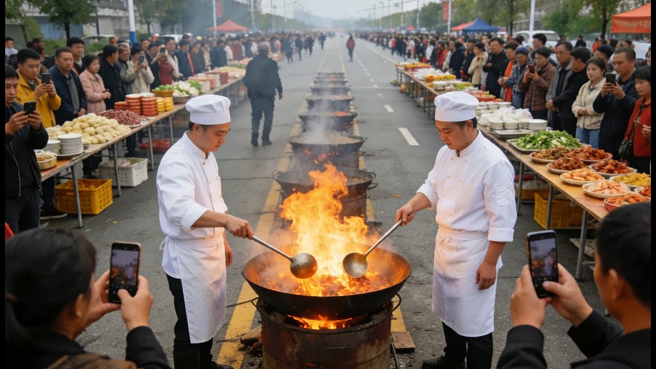 Самый любимый сельский банкет в провинции Сычуань, Китай.