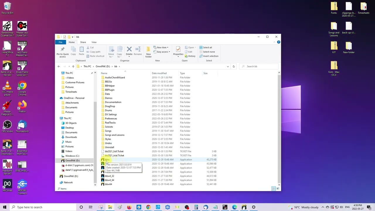Band-in-a-Box®: How to Create Program Shortcut on Windows 10