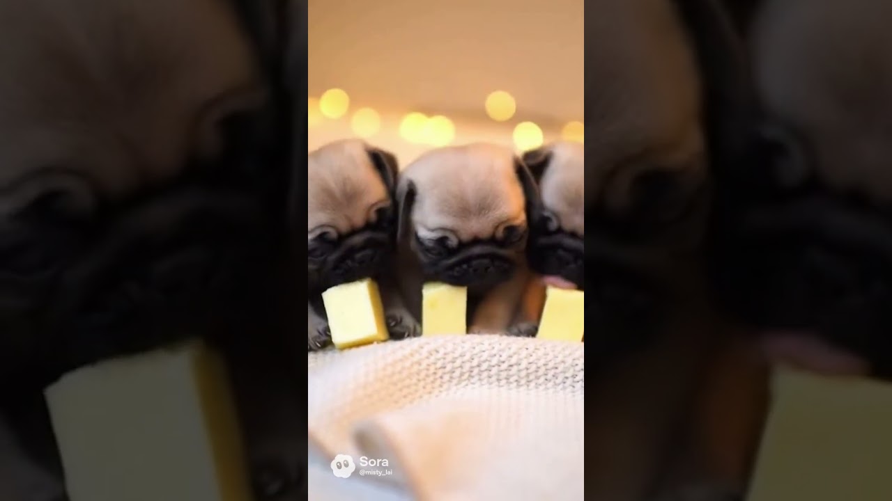 [ASMR] Food Coma: Pug Trio Cheese Slump 🧀💤 