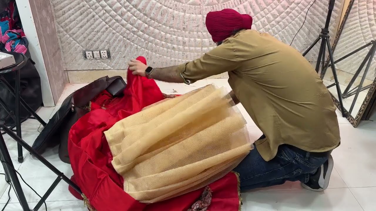 how to fold lehenga with cancan