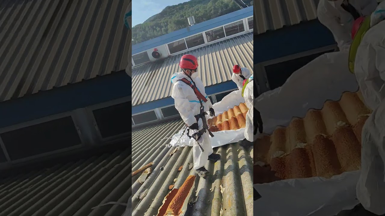 Desamiantado y retirada de amianto en Industrias Teixidó #amianto #tarragona #asbestos