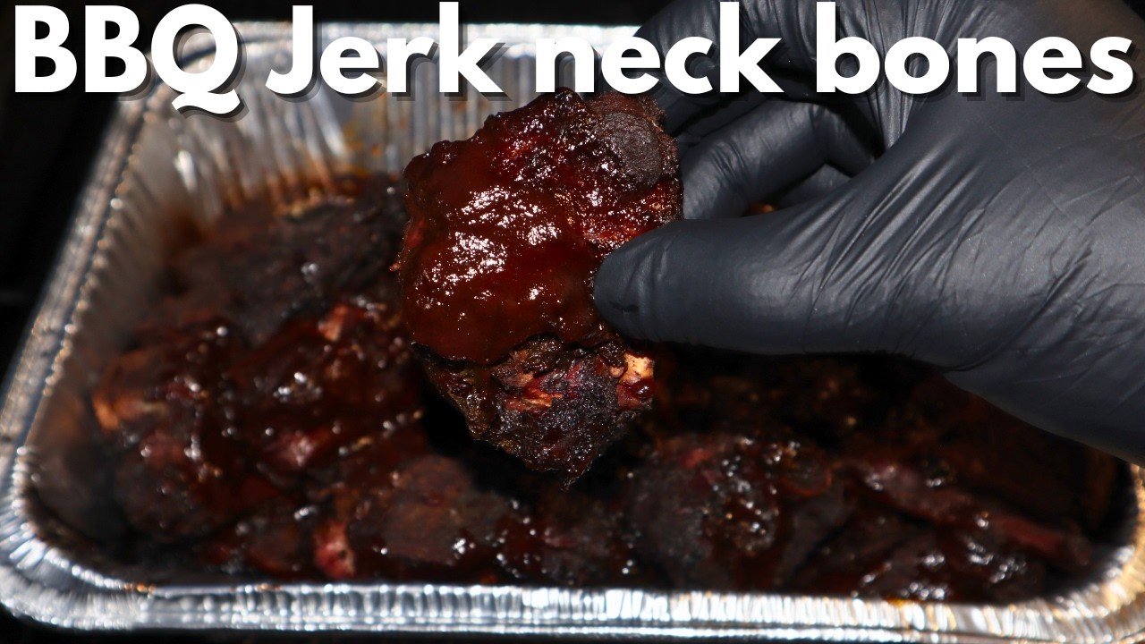 BBQ jerk neck bones smoked in a traeger ironwood.