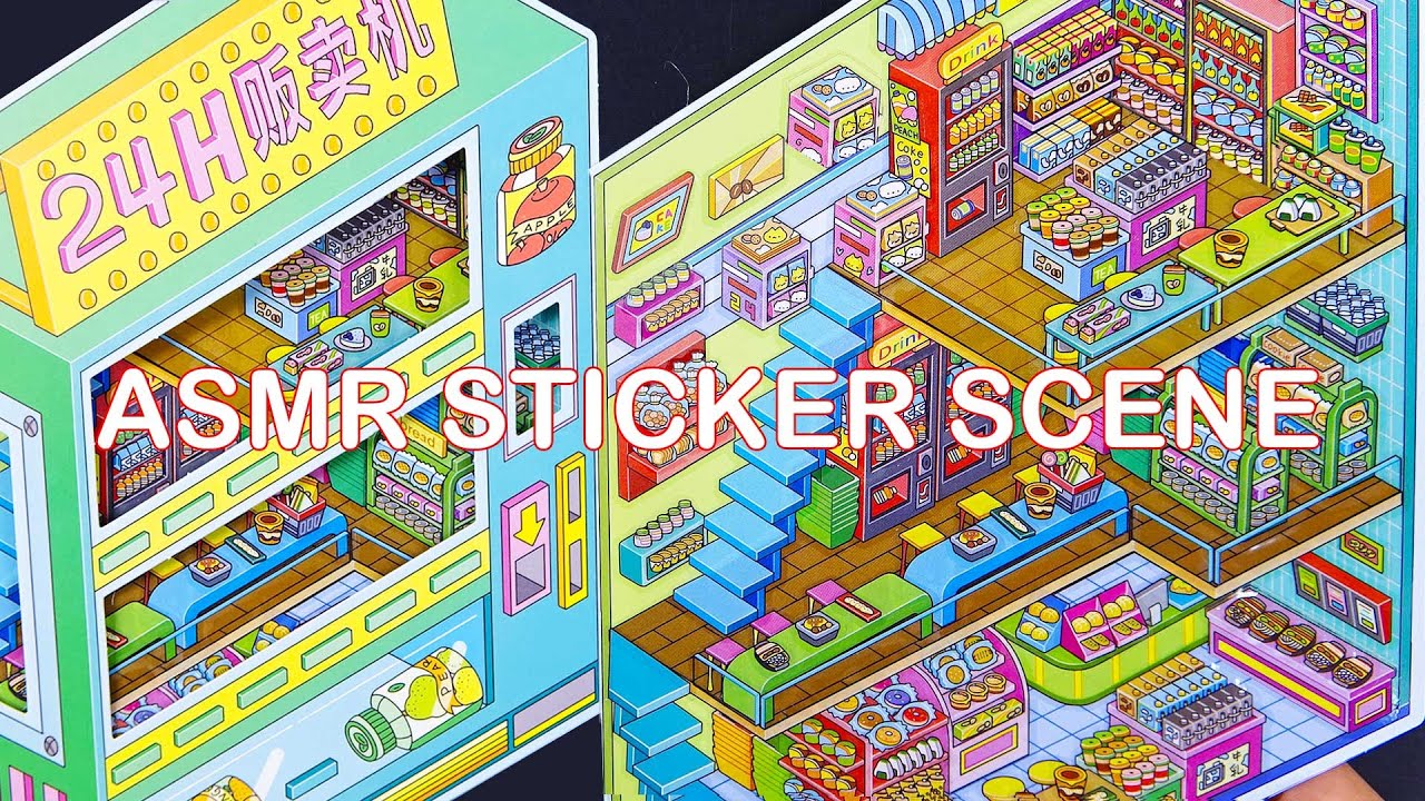 ASMR |3D Sticker |24 Convenience Store Business Simulation With Scene Sticker |Make Your Own Sticker