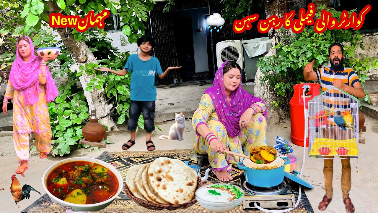 Rural Life|Traditional Food |Pk Alu Gosht With tandoori Roti|Rainy Day|Hardworking Family|