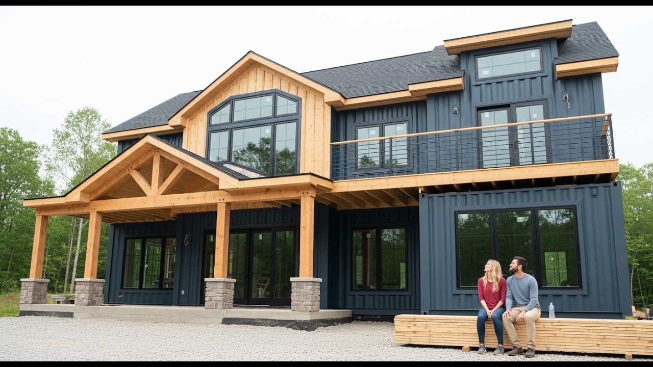 A newly married couple is building an amazing house using only two shipping containers!