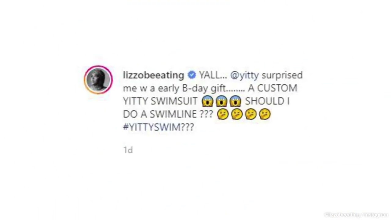 Lizzo teases swimwear line while wearing sparkling bikini