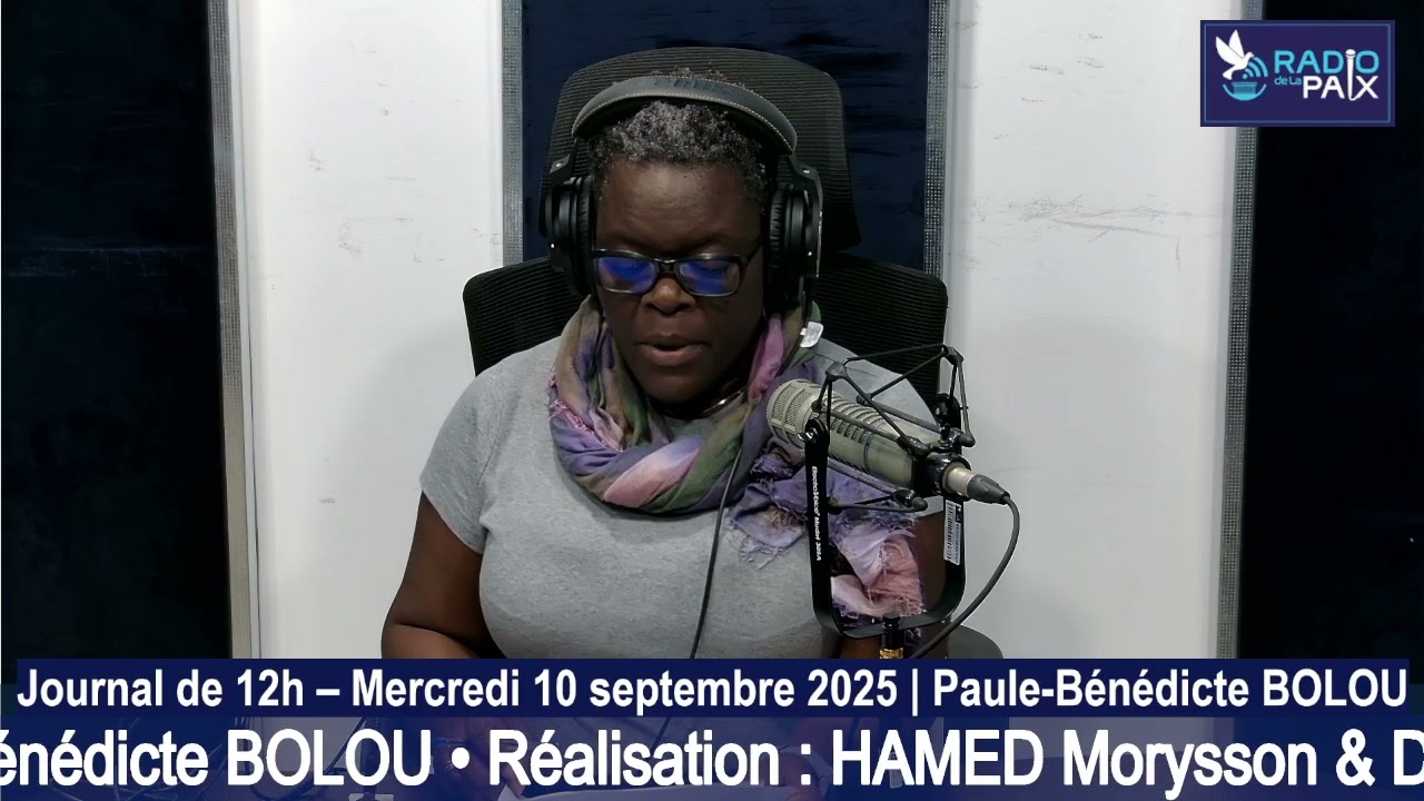 📰 Journal de 12h – Mercredi 10 septembre 2025 | Paule-Bénédicte BOLOU