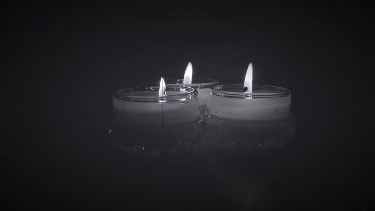 8 Hours Black & White Candle Flames 🕯️ Monochrome Background for Gaming & Streaming