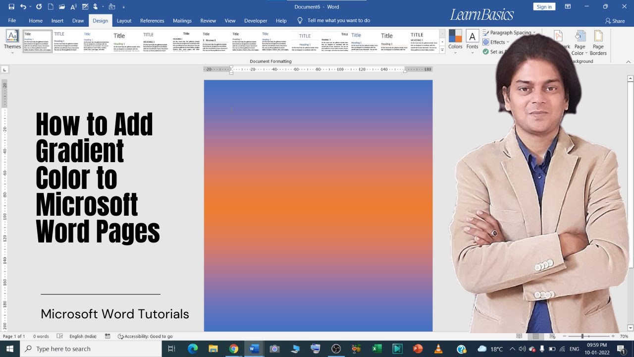 How to Add Gradient Color to Microsoft Word Pages?