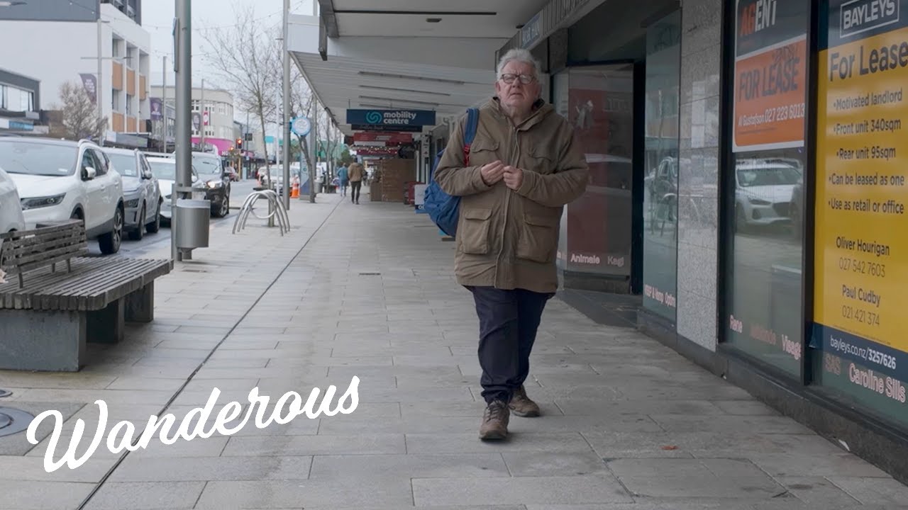 Walking down Lower Hutt High Street on a dull grey afternoon with local people shopping 4K