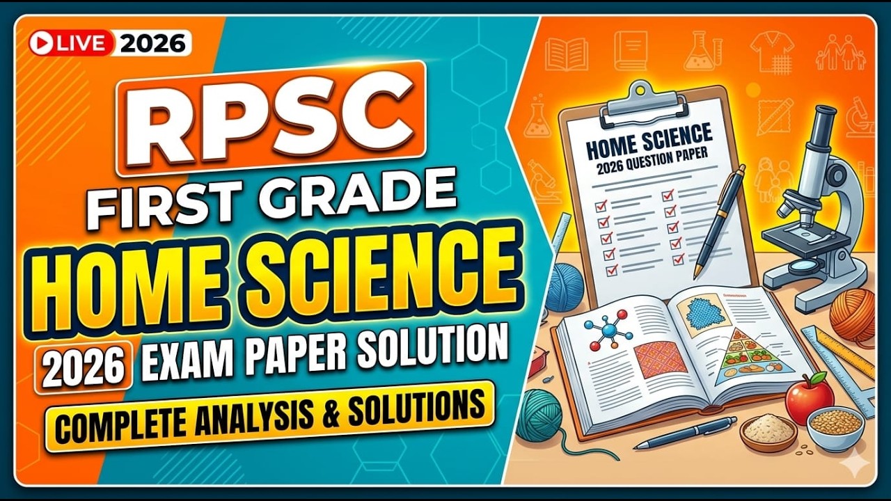 RPSC First Grade Home Science 2026 Paper Solution | School Lecturer Home Science Answer Key