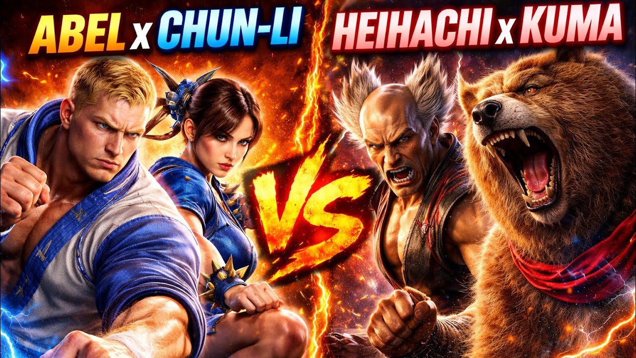 Абель x Чунь Ли vs. Хэйхати Мисима x Кума | Abel x Chun-Li vs. Heihachi Mishima x Kuma