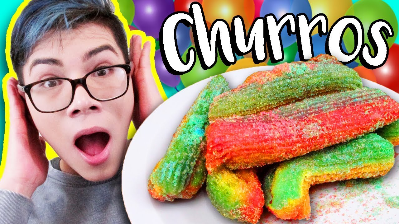 ¡COMO HACER CHURROS ARCOÍRIS! ★ ¡EXPLOTANDO GLOBOS!