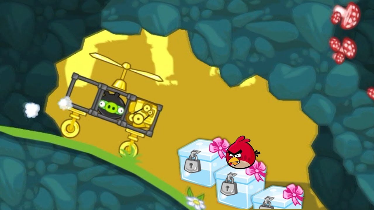 Bad Piggies - NINJA PIG FOOLING ANGRY BIRDS AFTER TAKING CRATE!!