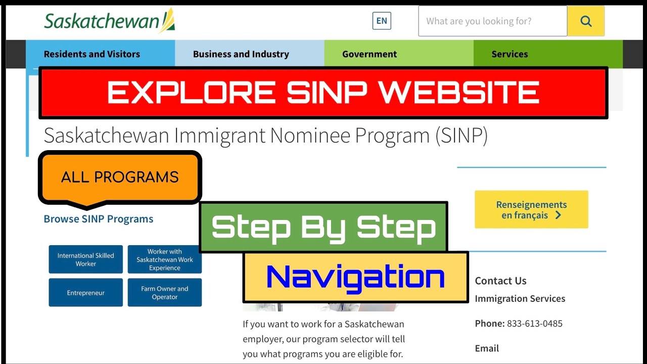 SINP Website Navigation Guide: Navigating Saskatchewan Immigrant Nominee Program's Official Website