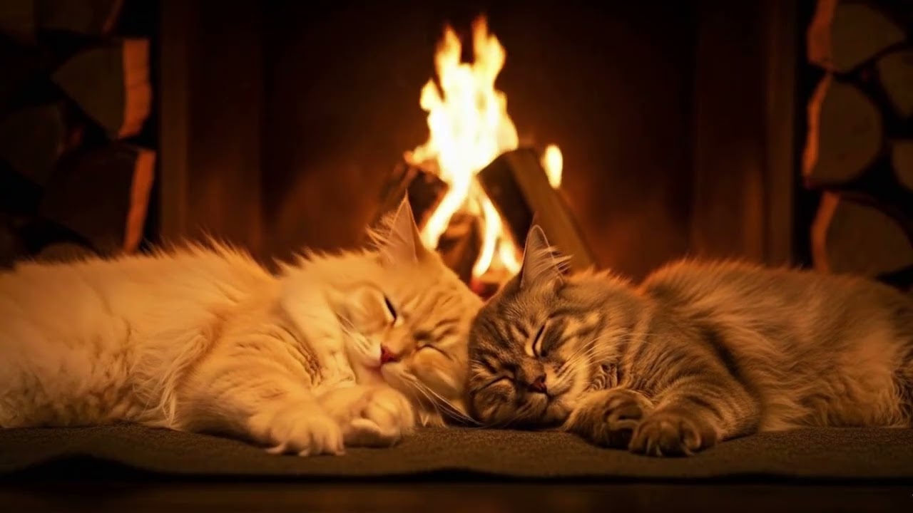 듣자마자 잠드는 소리 🔥 벽난로와 고양이 숙면 ASMR (8시간) Cozy Fireplace & Sleeping Cats | Deep Sleep ASMR 8H