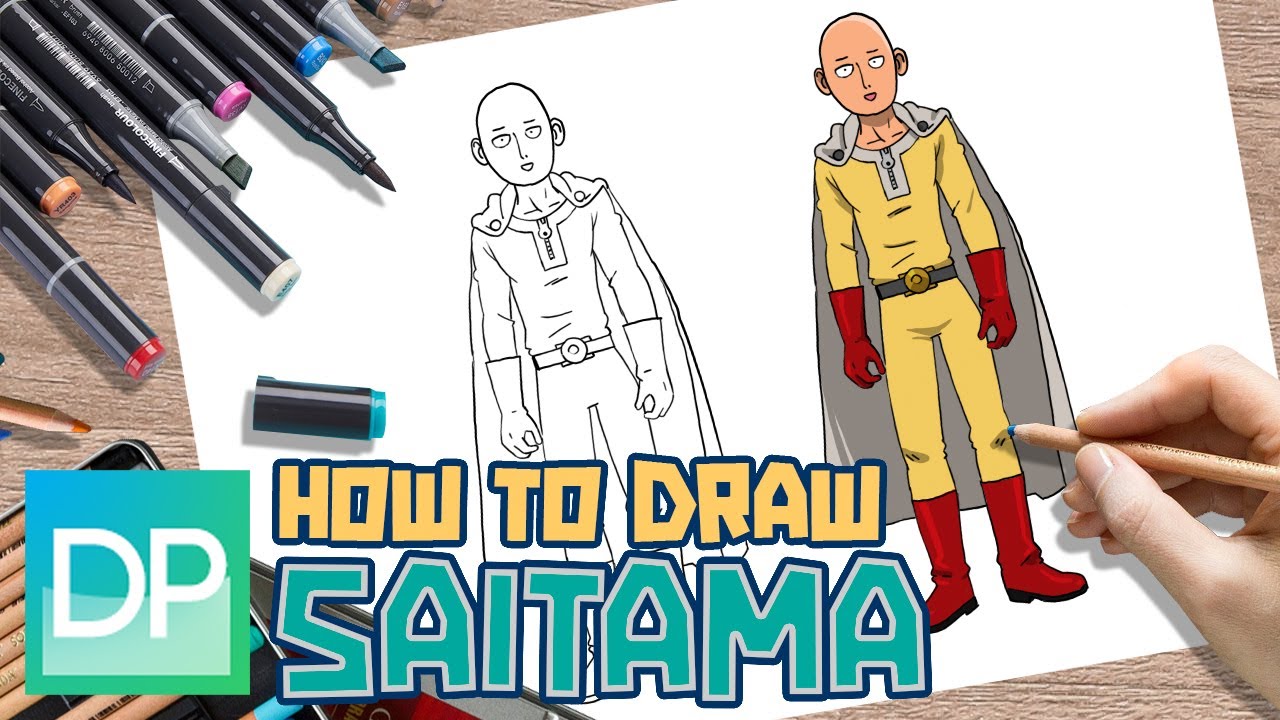 [DRAWPEDIA] HOW TO DRAW SAITAMA FROM ONE PUNCH MAN - STEP BY STEP DRAWING TUTORIAL