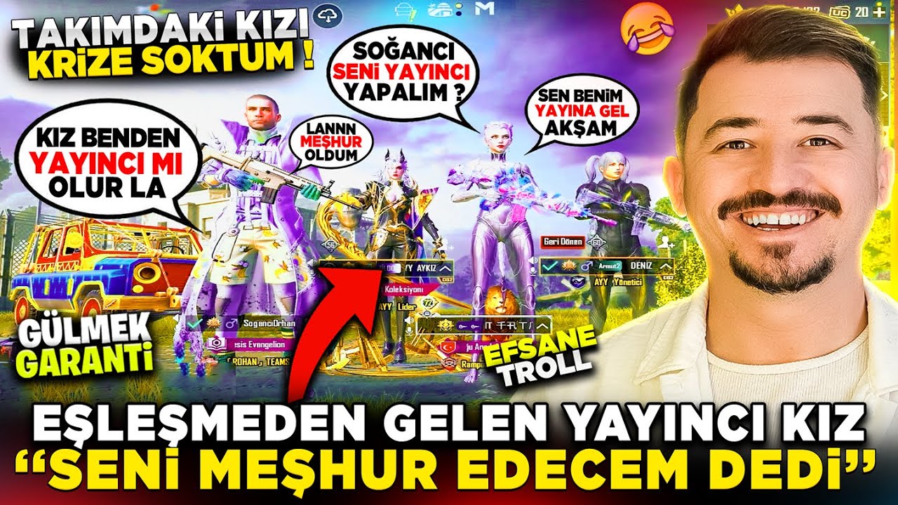 EŞLEŞMEDEN GELEN YAYINCI KIZ SENİ MEŞHUR EDECEM DEDİ 😂 | PUBG MOBILE TROLL