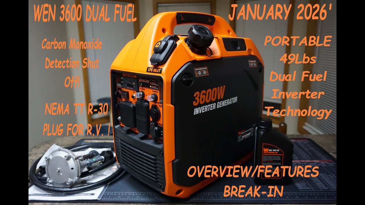 WEN DF 360 iX 3600WATT DUAL FUEL GENERATOR VIDEO 2026' Review/Break In General Introduction