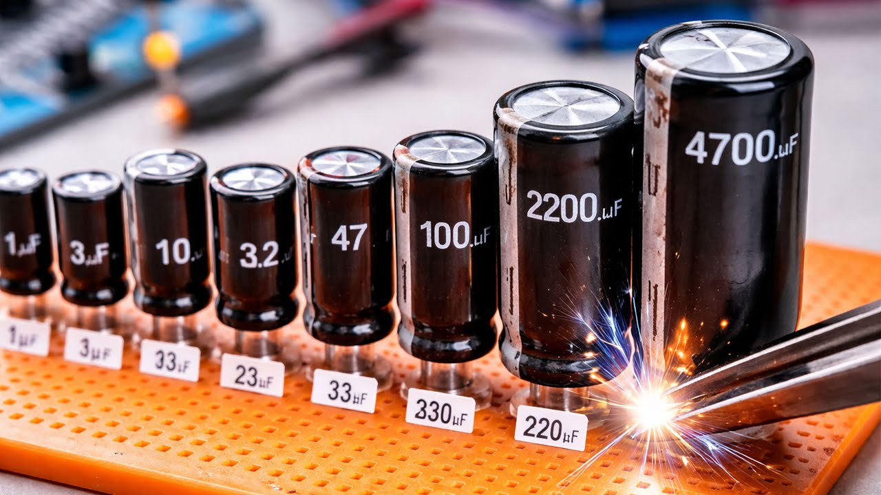 Test napięcia kondensatora: 47 &micro;F vs 220 &micro;F vs 4700 &micro;F