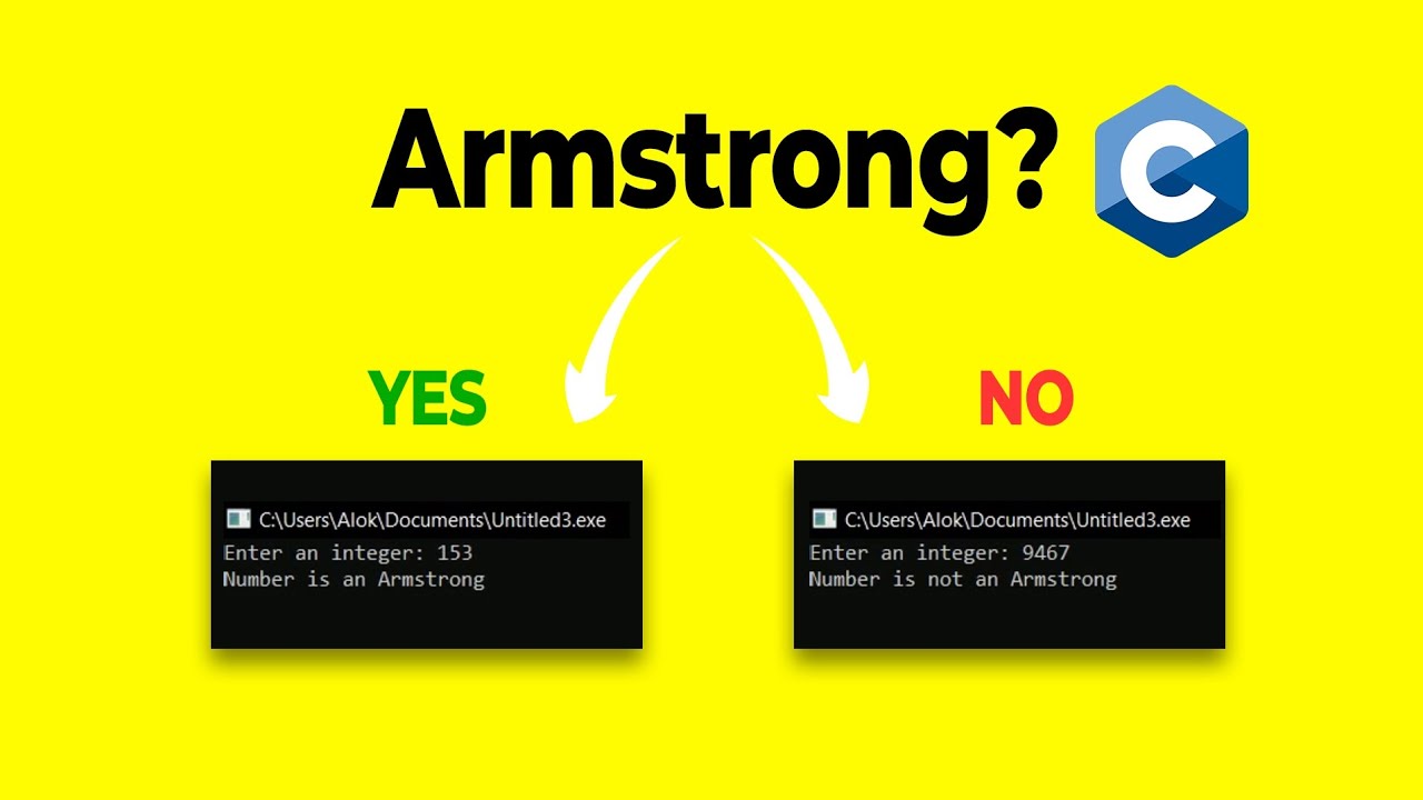 C program: Armstrong Number Check with Example of n numbers | Hindi