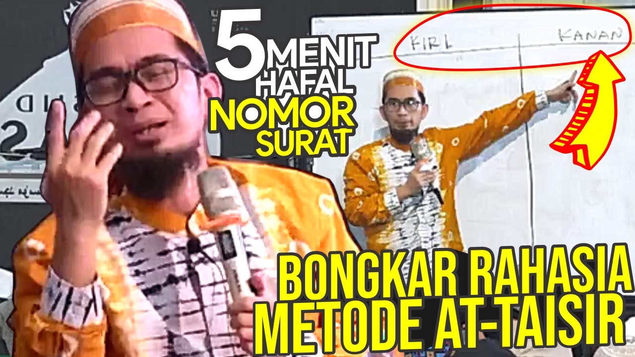 TERBONGKAR, Cara Hafal Qur’an Metode AT-TAISIR - Ustadz Adi Hidayat LC MA