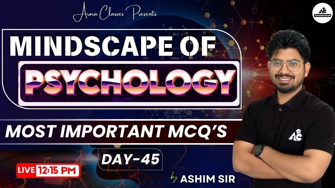 Mindscapes of Psychology | MCQ's | For PSTET/CTET & All Other Teaching Exams | By Ashim sir