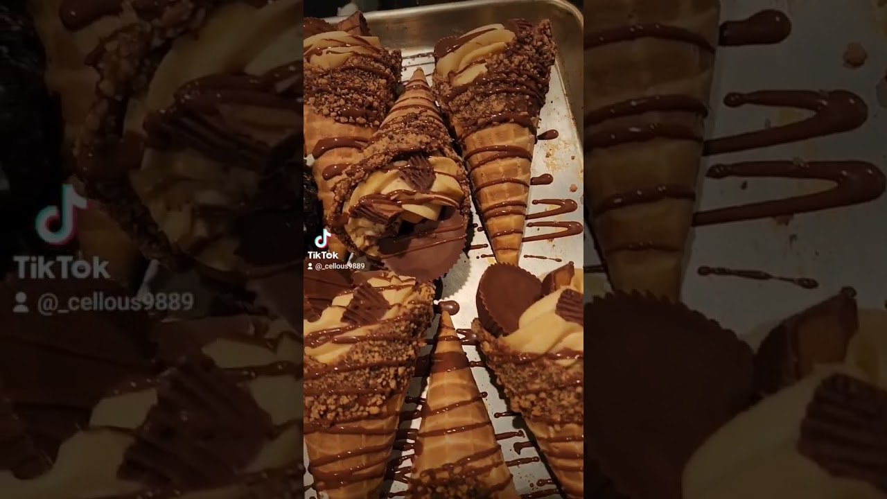 Cheesecake Waffle Cones #Dessert #Sweets #Cheesecake