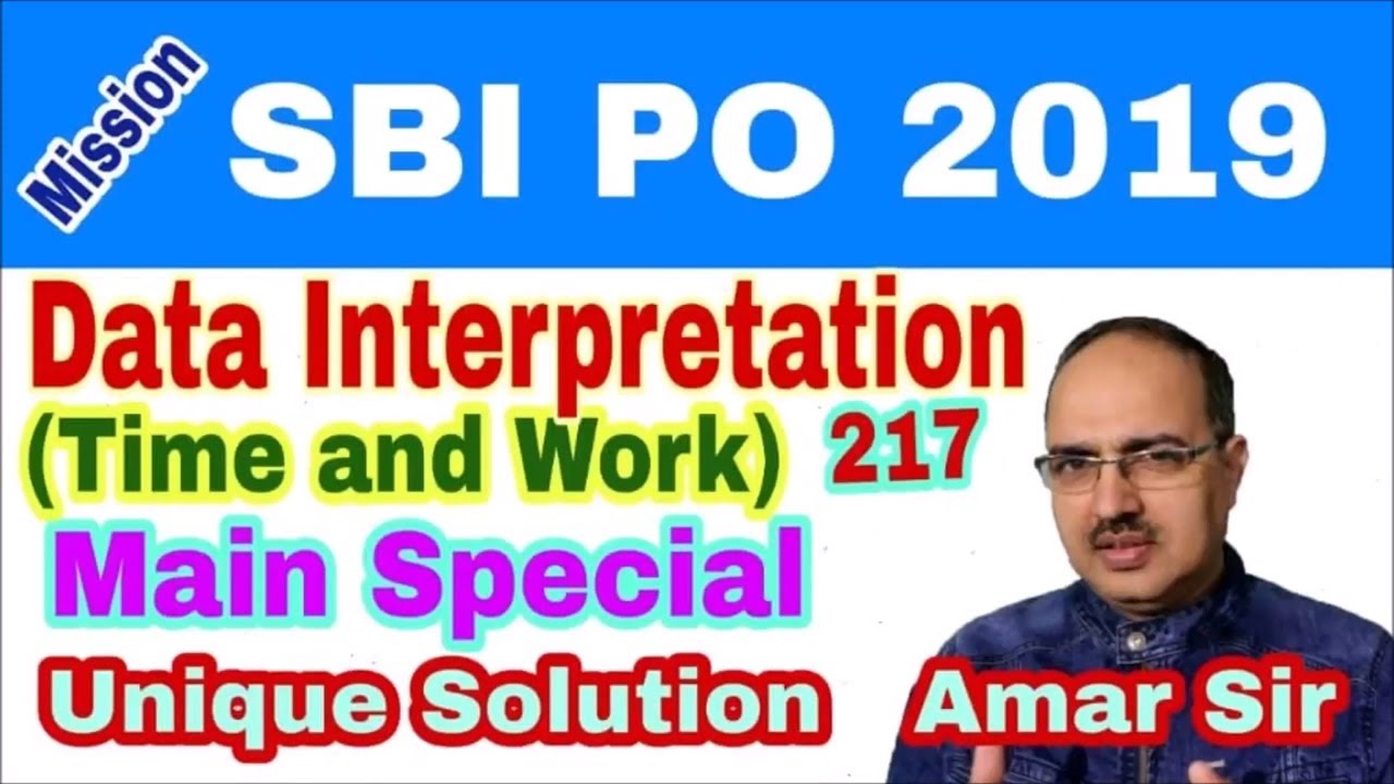 Data Interpretation Questions-217 (Time and Work) SBI PO Main 2019 Special 