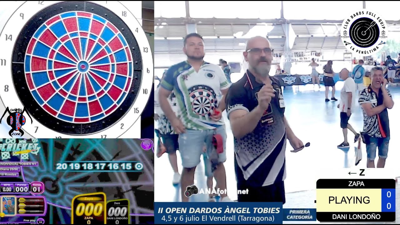 II OPEN de dardos ÀNGEL TOBIES - Individual nivel 1 - ZAPA vs DANI LONDOÑO - 16 38