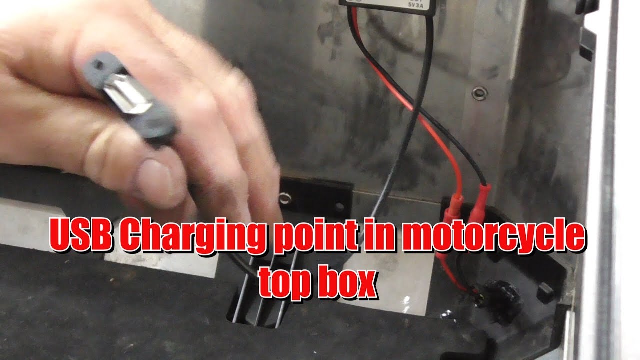 USB charging point in motorcycle Top box