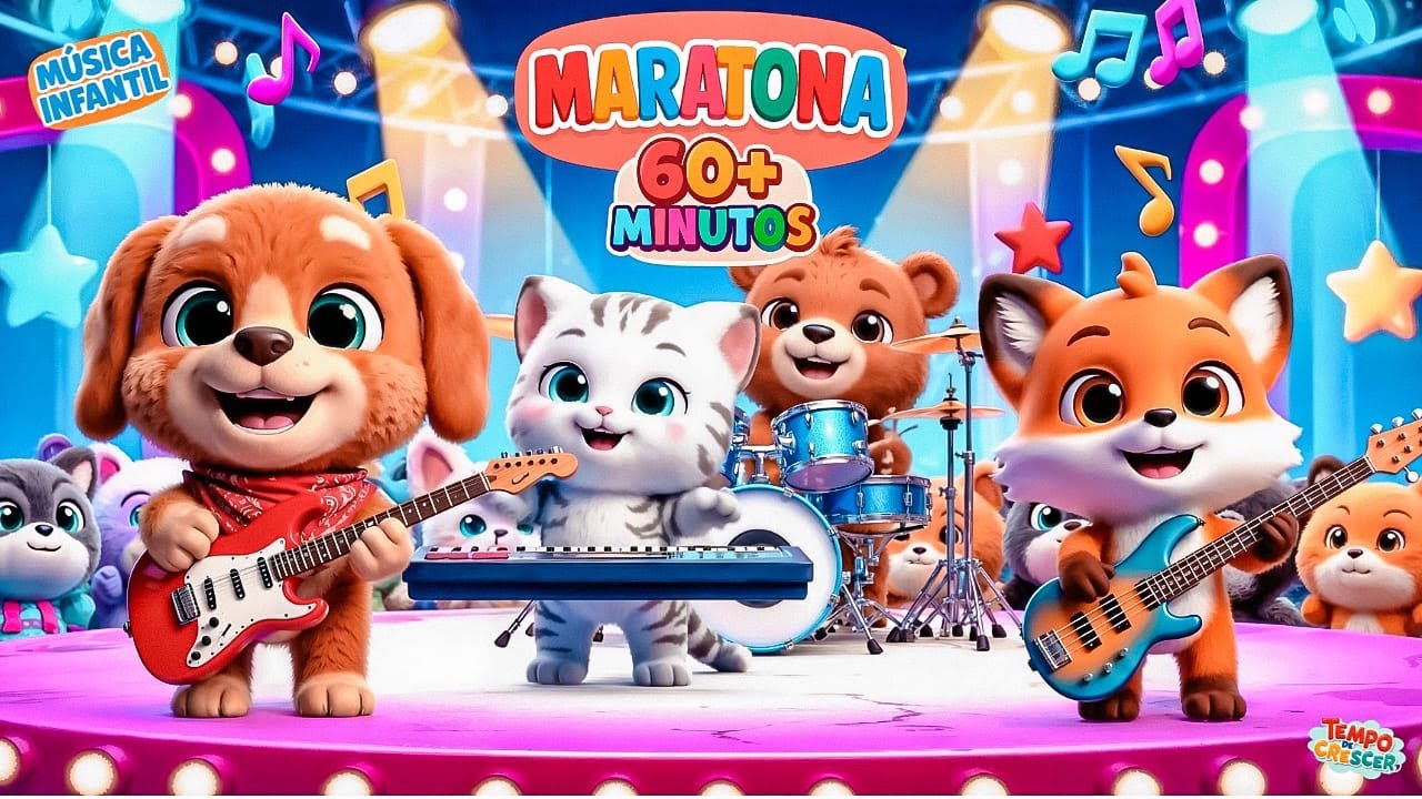 60 Minutos de Músicas Infantis Animadas e Educativas para Crianças Brincarem e Aprenderem ✨🐶
