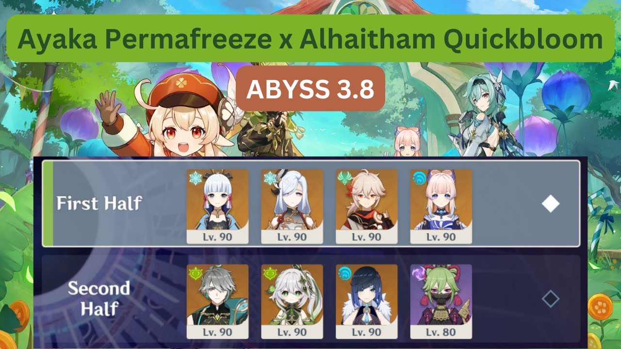 Ayaka Permafreeze & Alhaitham Quickbloom - Spiral Abyss 3.8 Floor 12 Full Stars