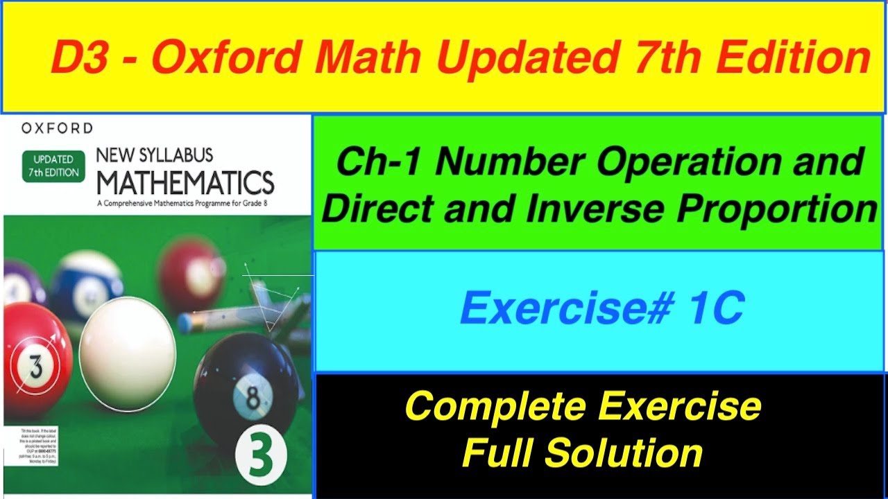 D3 Math Exercise 1C Updated  7th edition | Exercise 1C Question 1 to 8 Complete Solution