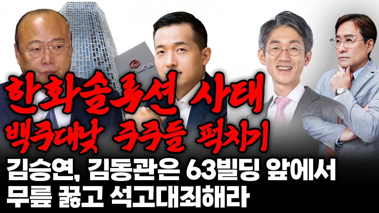 (경제한스푼) 한화솔루션 사태는 '백주대낮 주주들 퍽치기' 김승연, 김동관은 63빌딩 앞에서 무릎 꿇고 석고대죄하라 #박시동 #천경득