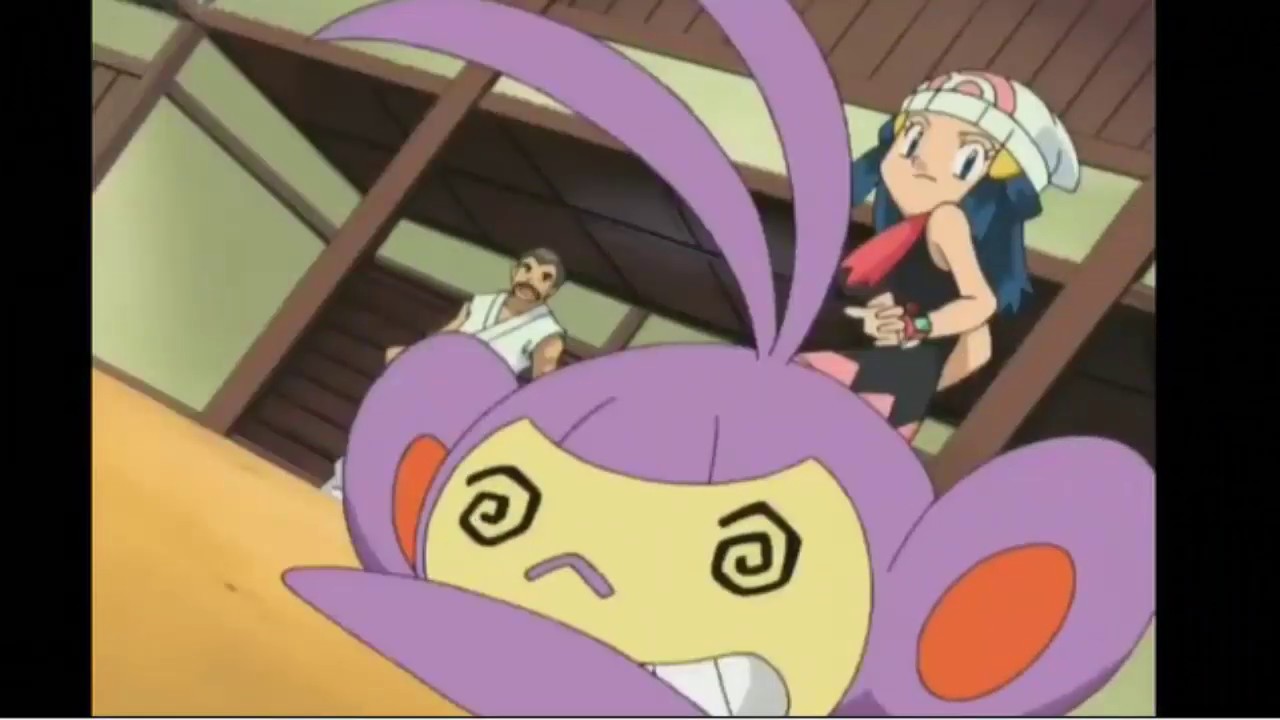Dawn's ambipom loses against Maylene's lucario