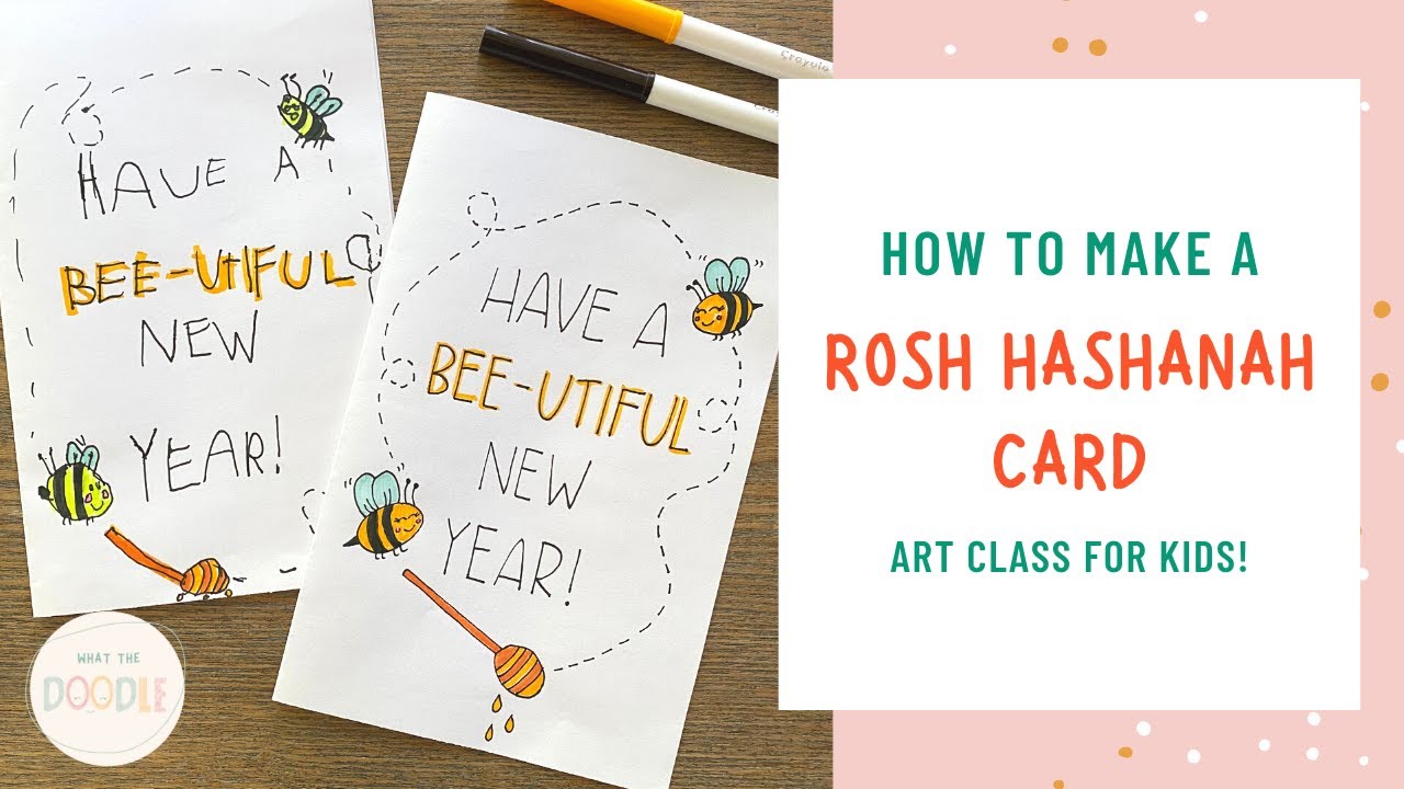 How to Make a Rosh Hashanah Card | Easy DIY & Drawing Tutorial for Jewish Holidays | What the Doodle