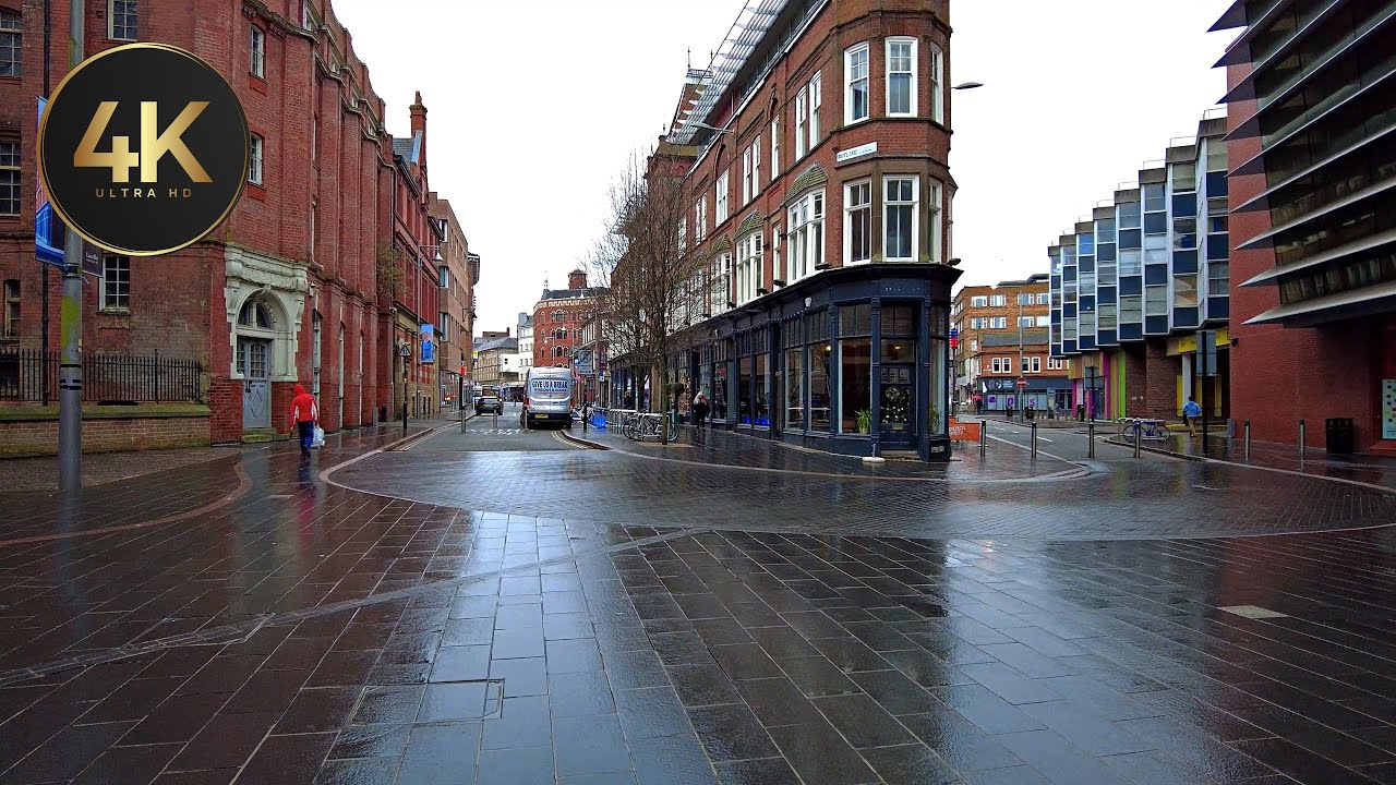 Leicester JANUARY 2023 Rutland St To Charles St Walking Tour Rainy Day 4K UHD