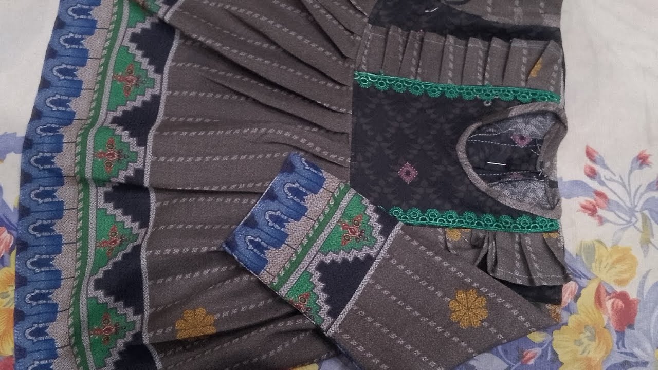 Baby girl winter frock cutting and stitching tutorial 