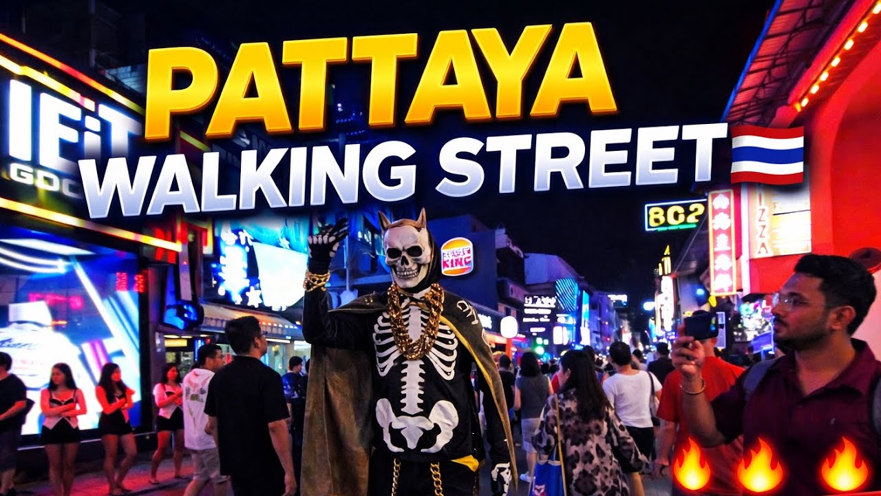 ASMR - Pattaya Walking Street, Crazy Night Life - Thailand 🇹🇭 