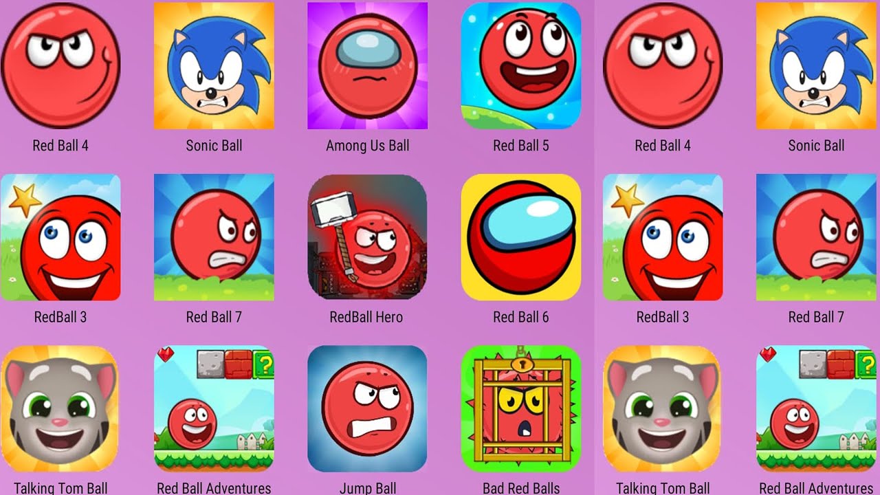 Among Us Ball,Bad Red Balls,Red Ball 6,Red Ball 7,Red Ball 5,Talking Tom Ball,JumpBall,Red Ball Hero