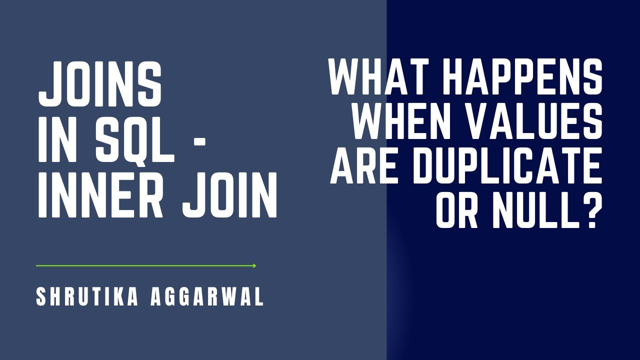 Joins in SQL - Inner Join | What happens when values are Duplicate or Null?