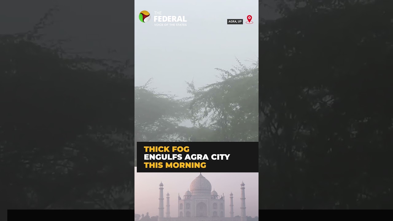 Taj Mahal disappears in dense fog in Agra | #shorts