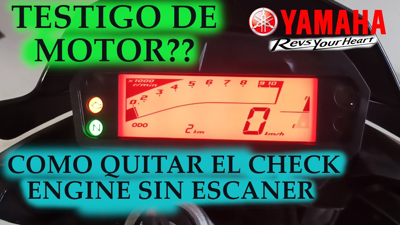 testigo de motor YAMAHA FZ 2.0, como borrar check engine (testigo de motor, foco amarillo)
