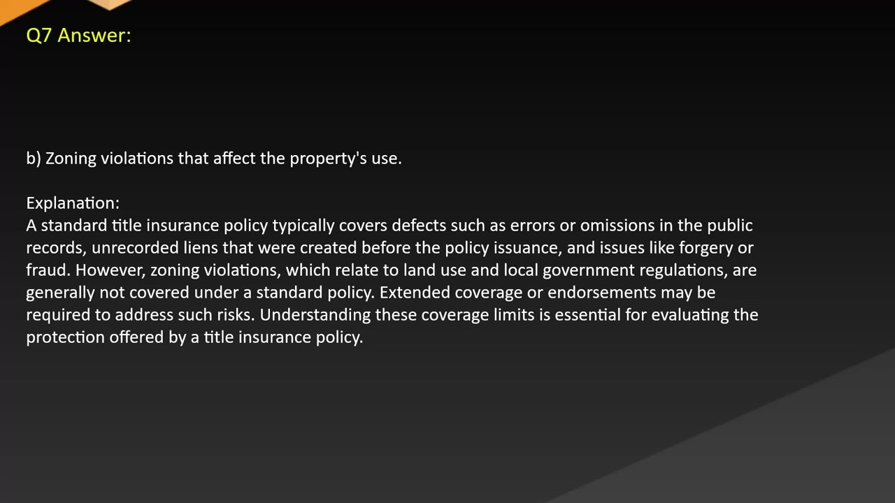 Colorado Title Insurance Exam Free Practice Questions