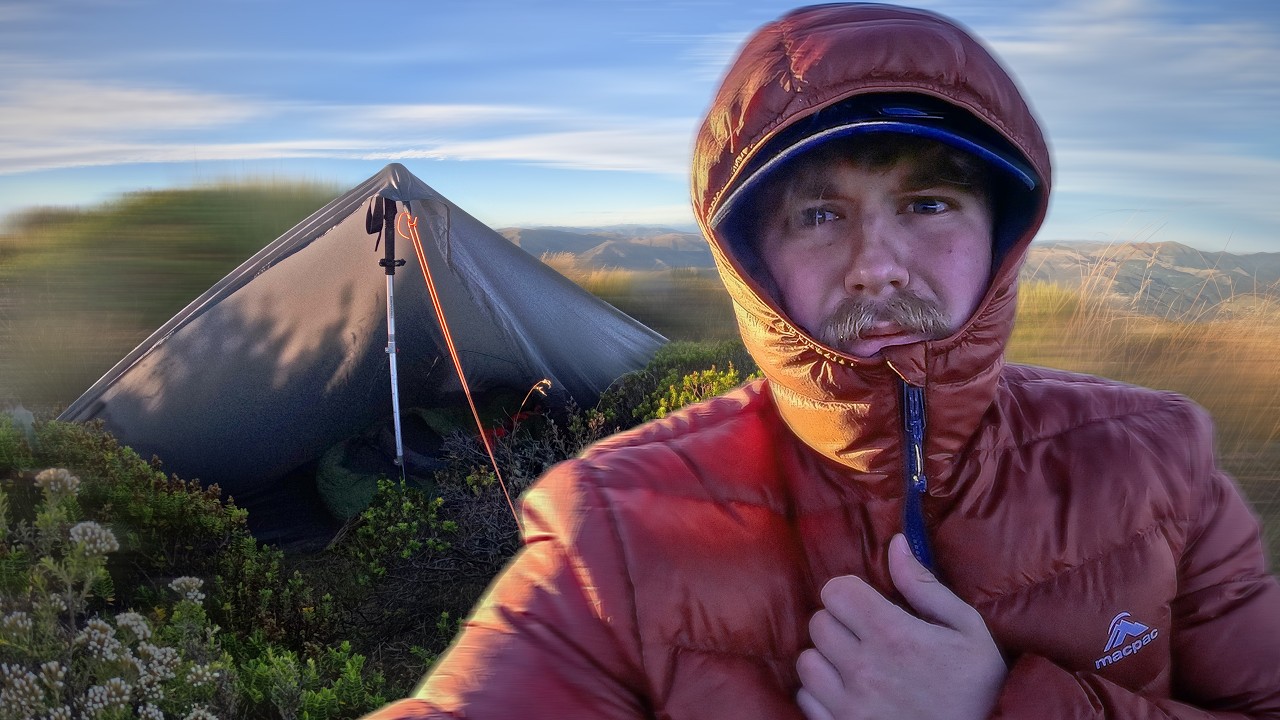 Solo Tarp Camping in 75km/h Winds | New Zealand Mountains