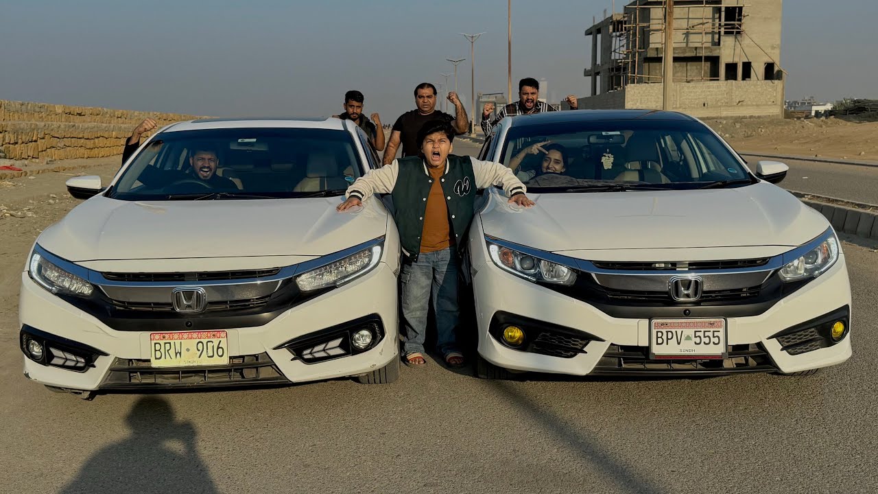 ANAS BHAI CIVIC VS Girl CIVIC DRAG RACE  😳|| Anas bhai ki Karachi food festival me larai hi gai 😳||