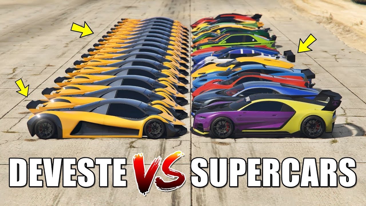 GTA 5 ONLINE - DEVESTE EIGHT VS SUPERCARS PART #2 (WHICH IS FASTEST?)